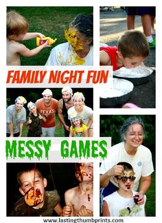 the family night fun messy games are great for kids to play outside or in the yard