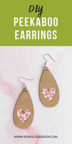 the diy pekaboo earring pattern is shown with text overlay