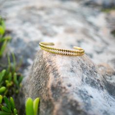 A delicate toothed cuff. Bracelets are sold individually, but worn as a pair the cuffs become a chic zipper. Cuffs measure 1/8” wide, 5 1/2” around with 1” gap Cuff Bracelets, Gap, Wedding Rings, Cuff, Brass, Engagement Rings, Zipper, Sterling Silver, Silver