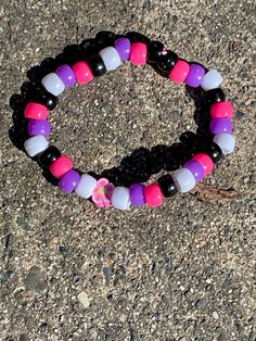 A super chic and cute bracelet to wear to impress all your friends. Handmade. Mlp Kandi Bracelet, Trans Kandi Bracelet, Trans Kandi Cuff, Scene Bracelets, Gloomy Bear Kandi Cuff, Scene Kandi Cuff, Bracelets Kandi, Kandi Inspo, Cute Bracelet