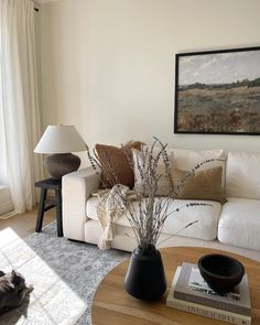 a living room filled with furniture and a cat laying on the floor next to it