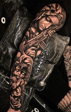 Wolf Tattoo Sleeve, Leg Tattoo Men, Wolf Tattoo, Angel Tattoo, S Tattoo, Dragon Tattoo, Leg Tattoos, I Tattoo, Sleeve Tattoos