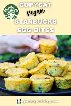 Copycat Starbucks vegan egg bites with vegan bacon, vegan cheddar cheese, broccoli. I used Just Egg to make the base of the egg bites! Vegan Just Egg Copycat Recipe, Just Egg Bites, Vegan Egg Bites, Starbucks Egg Bites Recipe, Vegan Starbucks, Cheese And Broccoli, Protein Breakfasts