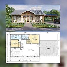 Looking for an affordable yet stylish living space?. The Idyllic Living Modern Barndominium House Construction Plans are perfect for you! With its small economical footprint, this 2 bed 2 bath open plan design with a spacious kitchen featuring a large island is not only charming, but also budget-friendly. Affordable Barndominium, Open Plan Design, Retirement House Plans, Metal Building House Plans, Small Cottage Homes, Barn Style House Plans, Small House Floor Plans, Barndominium Floor Plans, House Construction Plan