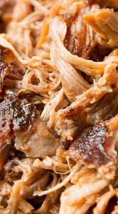 closeup of pulled pork and onions on a plate