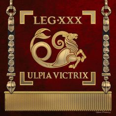 an image of the zodiac sign for leo and virgox on a red background