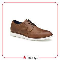 in stock Formal Wingtip Sneakers With Cushioned Footbed, Casual Wingtip Dress Shoes With Goodyear Welt, Classic Low-top Dress Shoes For Spring, Casual Brogue Dress Shoes With Moc Toe, Brown Dress Shoes, Johnston Murphy, Online Purchase, Shoes Online, Brown Color