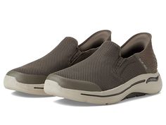 SKECHERS Performance Go Walk Arch Fit Slip-Ins - Hands Free - Men's Shoes : Taupe : Take every step in comfort and flex a sporty vibe wearing SKECHERS Performance Go Walk Arch Fit Slip-Ins - Hands Free Sneakers. Textile and synthetic upper. Textile lining and insole. Slip-on closure. Brand logo on side upper and heel. Round toe. Synthetic outsole. Imported. Measurements: Heel Height: 1 3 4 in Weight: 11 oz Platform Height: 1 in Product measurements were taken using size 9, width D - Medium. Plea Van Acker, Casual Walking Shoes, Mens Slip On Shoes, Skechers Go Walk, Mens Skechers, Mens Walking Shoes, Skechers Shoes, Shoes For Men, Walking Shoes