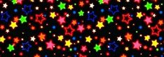 multicolored stars are scattered on a black background