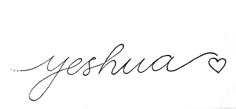 the word yeshaa written in cursive writing