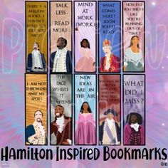 the bookmarks for hamilton inspired booksmarks