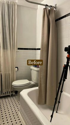 the bathroom is clean and ready to be used as a photography studio or office space