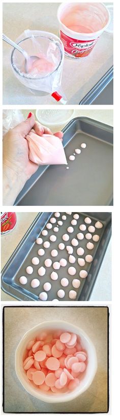 three pictures showing how to make jelly cookies