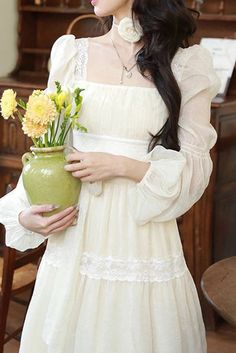 43745619181612|43745619214380|43745619247148 Elegant White Vintage Dress With Square Neck, Elegant Long Sleeve Vintage Summer Dress, Cream Long Sleeve Maxi Dress For Formal Occasions, Vintage Formal Dress With Square Neck For Spring, Formal Vintage Dress With Square Neck For Spring, Formal Cream Long Sleeve Maxi Dress, Elegant Cream Long Sleeve Maxi Dress, Elegant Long Sleeve Cream Maxi Dress, Elegant White Maxi Vintage Dress