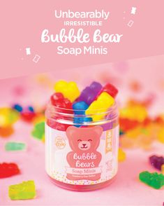 Bubble bear soap minis Kids Soap Ideas, Eid Sweets, Soap Business, Bath And Body Products, Coconut Wax Candles, New Business Ideas