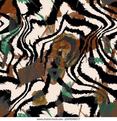 an abstract animal print pattern in brown, black and white