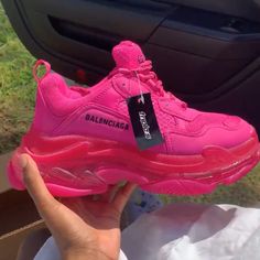 Reposhing This Item I Purchased From @Del92ae3ed6254z. Loved It, But Ready To Rotate For Something New. Questions? Leave A Comment Below! Will Add More Pictures. The Front Toe Of The Shoes Have Barely Noticeable Water Marks From Rain. Balenciaga Triple S Pink, Balenciaga Shoes Purple, Black And Pink Balenciaga Shoes, Neon Yellow Balenciaga Sneakers, Hot Pink Balenciaga Bag, Balenciaga Shoes, Balenciaga Triple S, Mens Shoes Sneakers, Pink Color