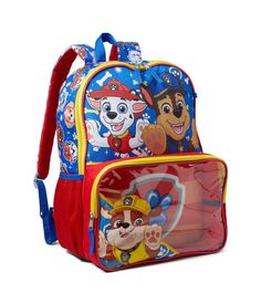 Gear up for a day full of excitement carrying the BIOWORLD® Kids Paw Patrol Backpack Set. Made from durable polyester, this backpack features two spacious compartments and a zippered closure to keep belongings secure. Side pockets for a water bottle ensure hydration on-the-go, while the included matching lunchbox makes mealtime a breeze. Perfect for school, trips, and everyday adventures, this set combines fun and functionality, letting your little one carry their favorite Paw Patrol heroes wherever they go..Shoulder adjustable straps..Imported..Measurements: Bottom Width: 12 in Middle Width: 11 1/2 in Top Width: 9 1/2 in Depth: 4 1/2 in Extended Depth: 3 in Height: 16 in Strap Length: 32 in Strap Drop: 14 in Handle Length: 6 in Handle Drop: 2 1/2 in Weight: 10.4 oz Paw Patrol Backpack, School Trips, Backpack Set, Everyday Adventures, Kids Luggage, Travel Collection, Friend Photoshoot, Big Kid, Travel Gear