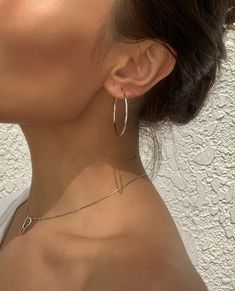 Silver Skinny Hoop Earrings | En Route Jewelry Classy Jewelry Silver Earrings, Small Hoop Earrings Silver, Silver Jewelry Aesthetic Earrings, Silver Jewellery Aesthetic, Silver Earrings Aesthetic, Hoop Earrings Aesthetic, En Route Jewelry, Earrings Outfit, Silver Jewlery