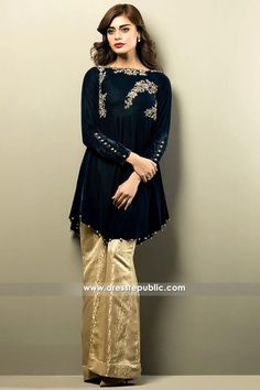 DR14154 - Pakistani Designer Velvet Dresses 2017 Frocks For Women Party, Short Frocks For Women, Frocks For Women, Velvet Gowns, Women Party Dresses, Short Frocks