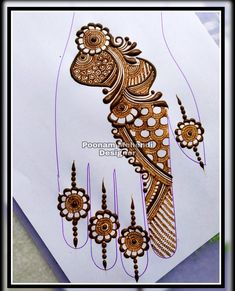 hendi design on white paper with purple lines