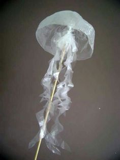 there is a plastic bag on top of a flower that has been wrapped in cellophane