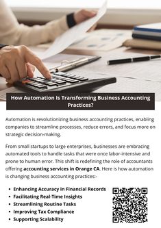 a flyer for an automated business accounting service that includes information about how to use it