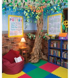 Fadeless® Design Roll, 48 x 50', Reclaimed Brick Take A Break Corner Classroom, Classroom Cubbies Ideas, Reading Corner Classroom, Ocean Classroom, Diy Classroom Decorations, Classroom Decor Themes, Reading Area, Homeschool Classroom