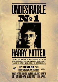 the poster for harry potter's upcoming film, underestrable no 1