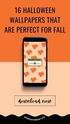 an iphone with the text, 16 halloween wallpapers that are perfect for fall