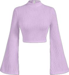 Fitted Winter Crop Top, Purple Long Sleeve Stretch Crop Top, Purple Stretch Long Sleeve Crop Top, Chic Purple Winter Tops, Purple Stretch Crop Top, Trendy Purple Cropped Top, Trendy Cropped Purple Tops, Winter Purple Fitted Tops, Fitted Purple Winter Tops