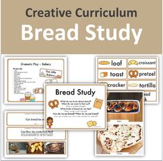 the bread study is displayed in front of several different pictures and text areas, including an image