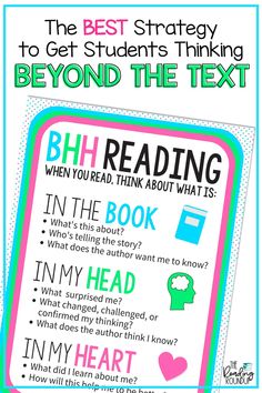 the best strategy to get students thinking beyond the text bh reading when you read think about what it is