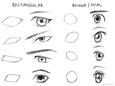 the different types of eyes and how to draw them with pencils in this step - by - step drawing lesson