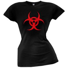 Zombie Biohazard Symbol Juniors T-Shirt Juniors T-Shirts Old Glory Hazmat Suits, Biohazard Symbol, Scary Doll, Hazmat Suit, The Zombie Apocalypse, Doll Halloween Costume, Doll Halloween, Scary Dolls, Zombie Halloween