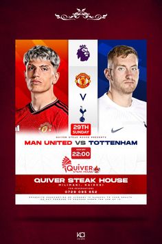 the official poster for manchester united versus tottenham