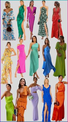 many different types of women in dresses