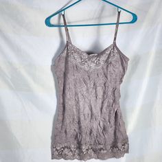 Dress Barn Y2k Taupe Vintage Lace Scrunch Poly Nylon Span Spaghetti Strap Cami Tank Top Size M...Great Fabric And Style With Tea Stained Lace And Scrunch Fabric...Super Soft....Like Brand New..... Spring Spaghetti Strap Camisole, Aesthetic Stuff, Dress Barn, Tank Top Cami, Cami Tanks, Vintage Lace, Top Dress, Spaghetti Strap, Spaghetti