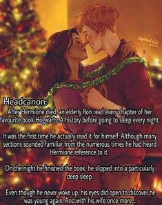 a man and woman kissing in front of a christmas tree with the caption's poem