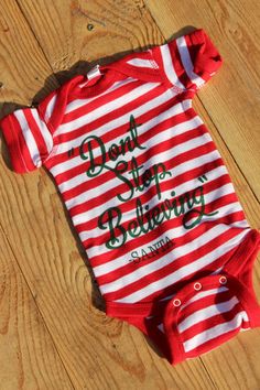 KIDS Don't stop believing striped onesie | Lush Fashion Lounge Baby Onesies