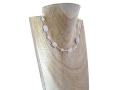 Feminine pink Rose Quartz & Sterling Silver tubes handmade necklace under £25 Pink Bead Necklace, Feminine Necklace, Award Winning Jewelry, Tube Necklace, Pink Rose Quartz, Chakra Necklace, Pink Jewelry, Spiritual Jewelry, Silver Accents