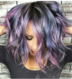 Metallic Hair Dye, Κούρεμα Bob, Purple Ombre Hair, Guy Tang, Trendy Hairstyle, Easy Hairstyle, Ombré Hair, Short Hairstyle