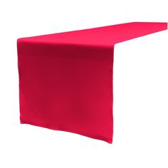 a bright red table runner on a white background with an empty place for the center piece