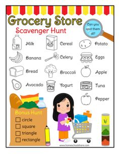 Grocery Store Activities For Preschool, Grocery Store Theme For Preschool, Grocery Store Activity Preschool, Classroom Grocery Store, Grocery Store Dramatic Play Printables Free, Grocery Store Worksheets, Grocery Store Scavenger Hunt