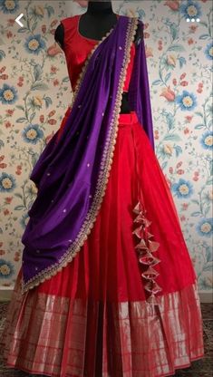 Lehenga Saree Design, Simple Lehenga, Half Saree Lehenga, Long Gown Design, Wedding Lehenga Designs, Simple Frocks, Lehenga Designs Simple, Half Saree Designs, Long Dress Design