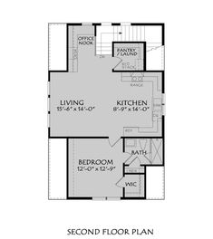 the second floor plan for a home