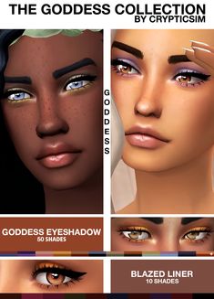 the goddess collection by crytisim for the simse eyeshadow and eyebrows