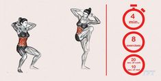 an image of a woman doing exercises for her body and back muscles in three different positions