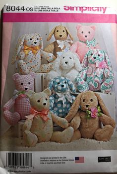 the stuffed animals are all in different colors and patterns, but one is for sale