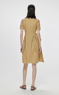 Dresses / JNBY Crewneck Pleated Short Sleeve Dress – JNBYPLUS Classic Spring Midi Dress With Stretch, Classic Stretch Midi Dress For Spring, Classic Stretch Short Sleeve Midi Dress, Classic Stretch Spring Midi Dress, Fitted Beige Pleated Midi Dress, Stretch Cotton Midi Dress For Work, Summer Office Dress With Stretch, Solid Stretch Cotton Dresses, Stretch Summer Office Dress